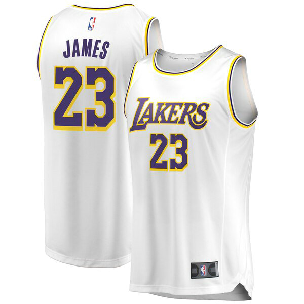 Maillot Los Angeles Lakers Homme LeBron James 23 Association Edition Blanc